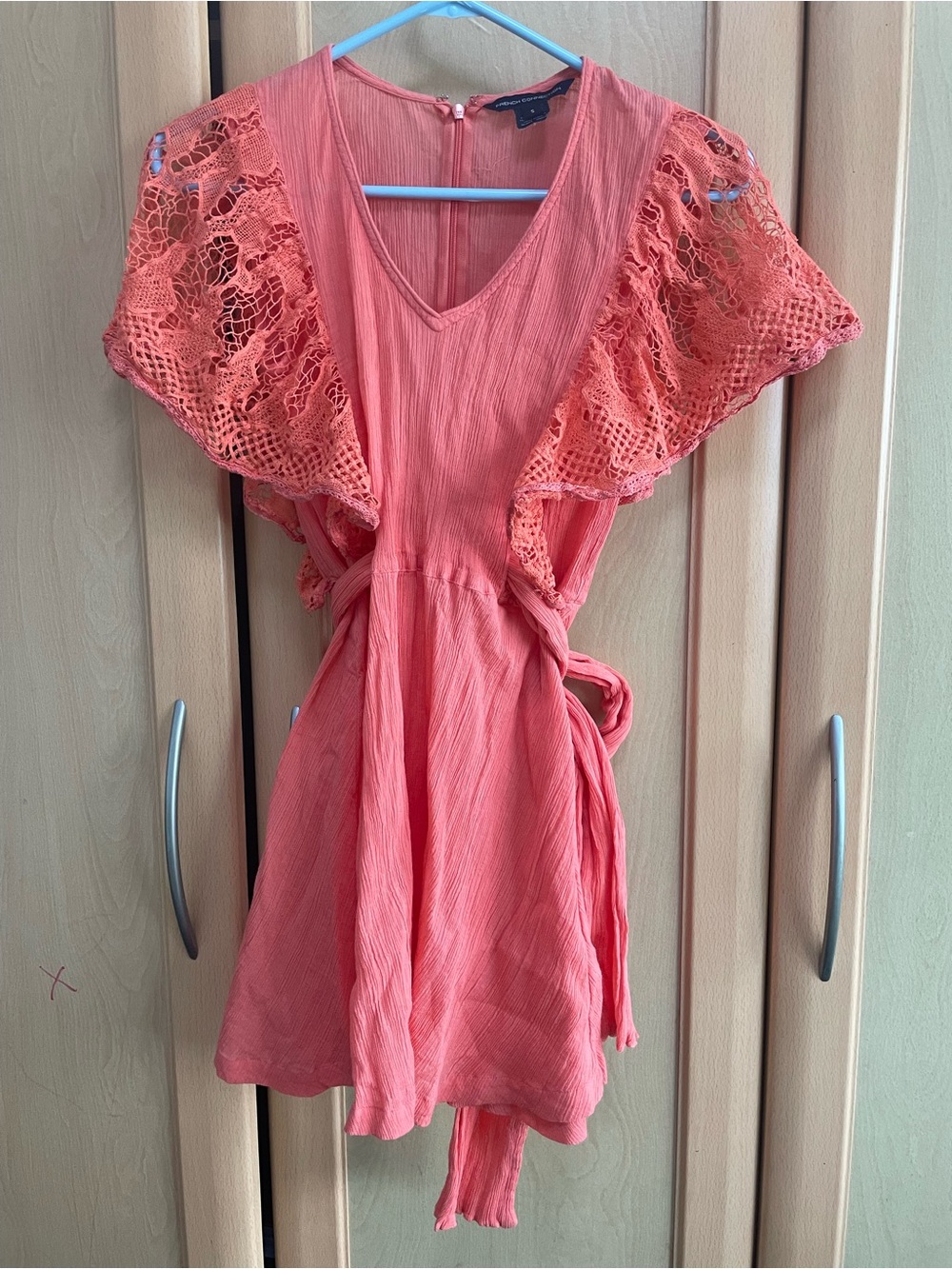 French Connection Lace Sleeve Dress cover up beach cotton